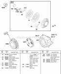 Blower Housing Rewind Starter Diagram and Parts List for  Briggs and Stratton Engine